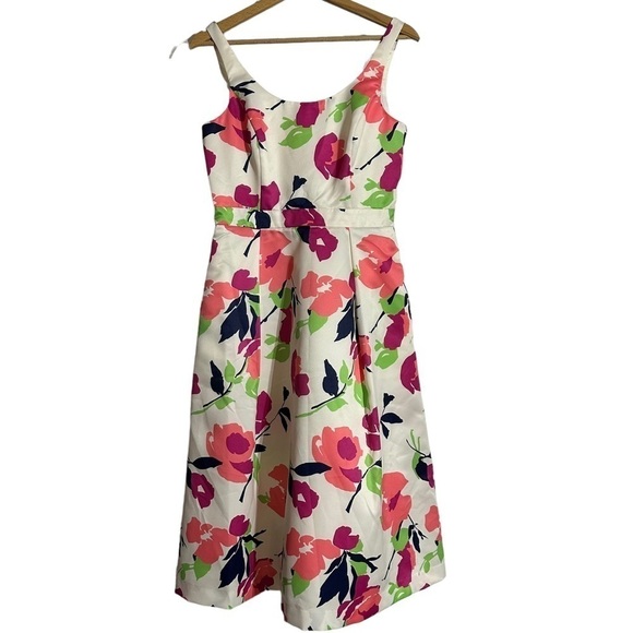 NWT Shoshanna Midnight Janelle Floral MIDI Dress Sleeveless Cocktail Wedding - Picture 1 of 16